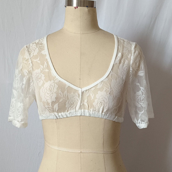Lia | Damen Weisse Kurzärmelige Dirndlbluse