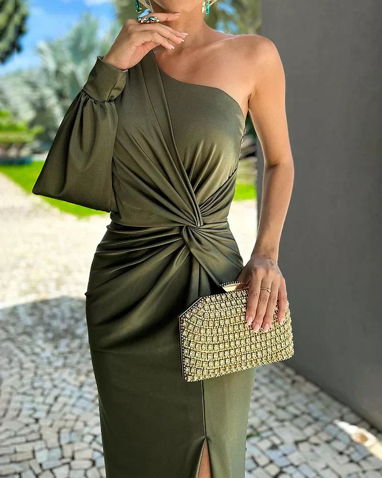 Jessica | Robe élégante à fente haute pour invitée de mariage femme  