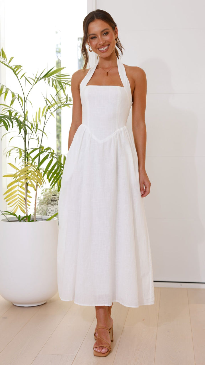 Loredana | Damen Elegantes A-Linie Maxikleid