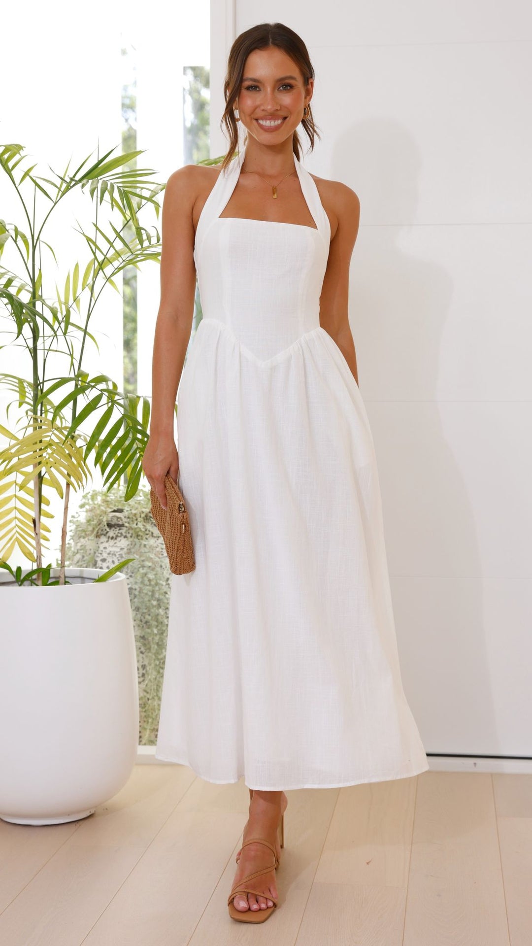 Loredana | Damen Elegantes A-Linie Maxikleid