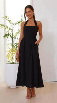 Editha | Damen Elegant Ärmelloses A-Linie Maxikleid