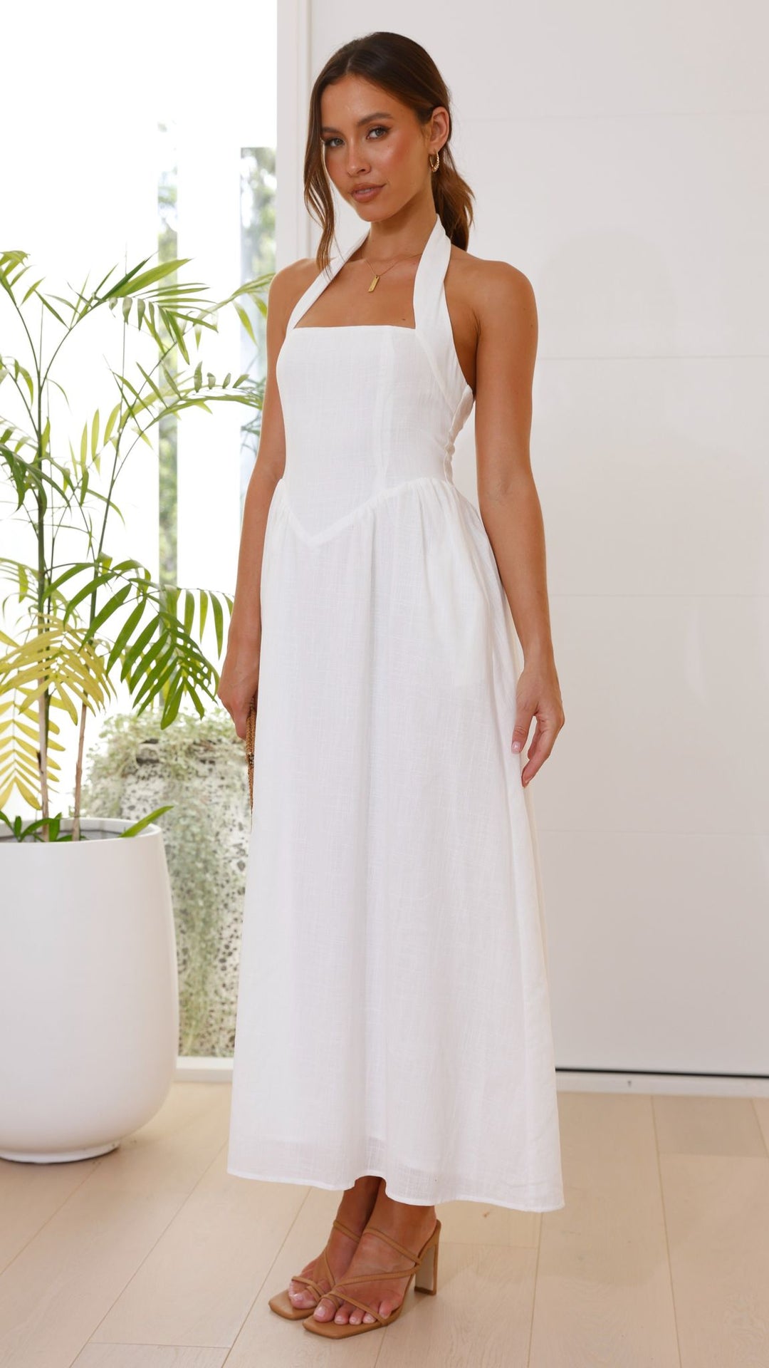 Loredana | Damen Elegantes A-Linie Maxikleid