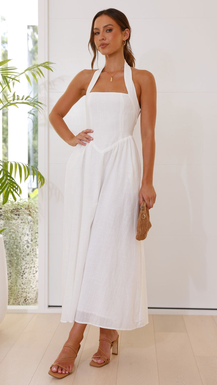 Loredana | Damen Elegantes A-Linie Maxikleid