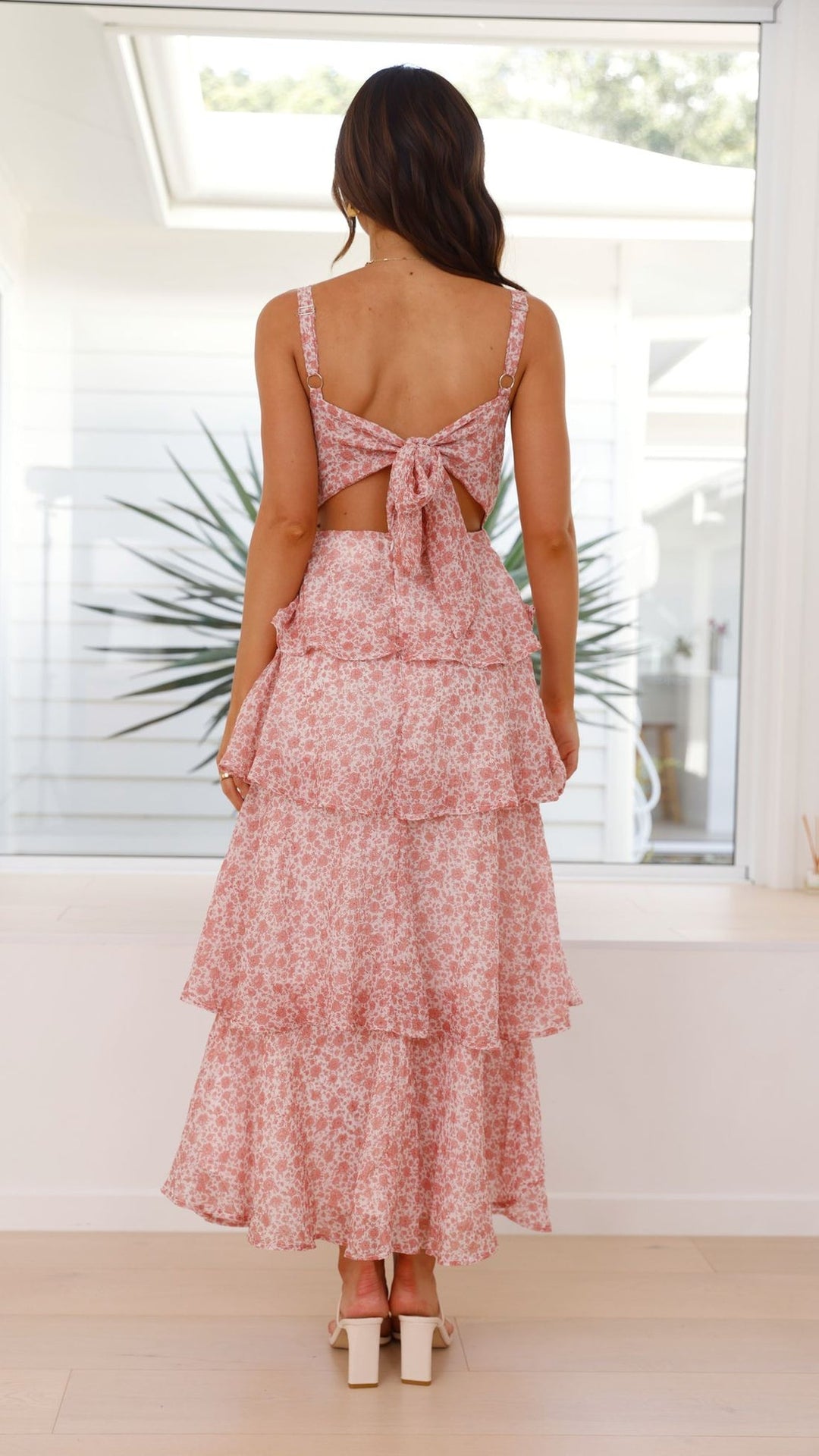 Naomi | Abito maxi floreale drappeggiato da donna