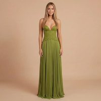 Genesis | Elegante maxiabito plissettato da donna con corsetto