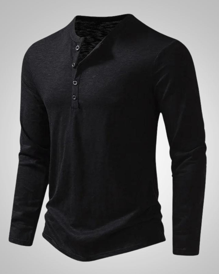 Denver | Maglia Henley a maniche lunghe slim fit senza tempo da uomo