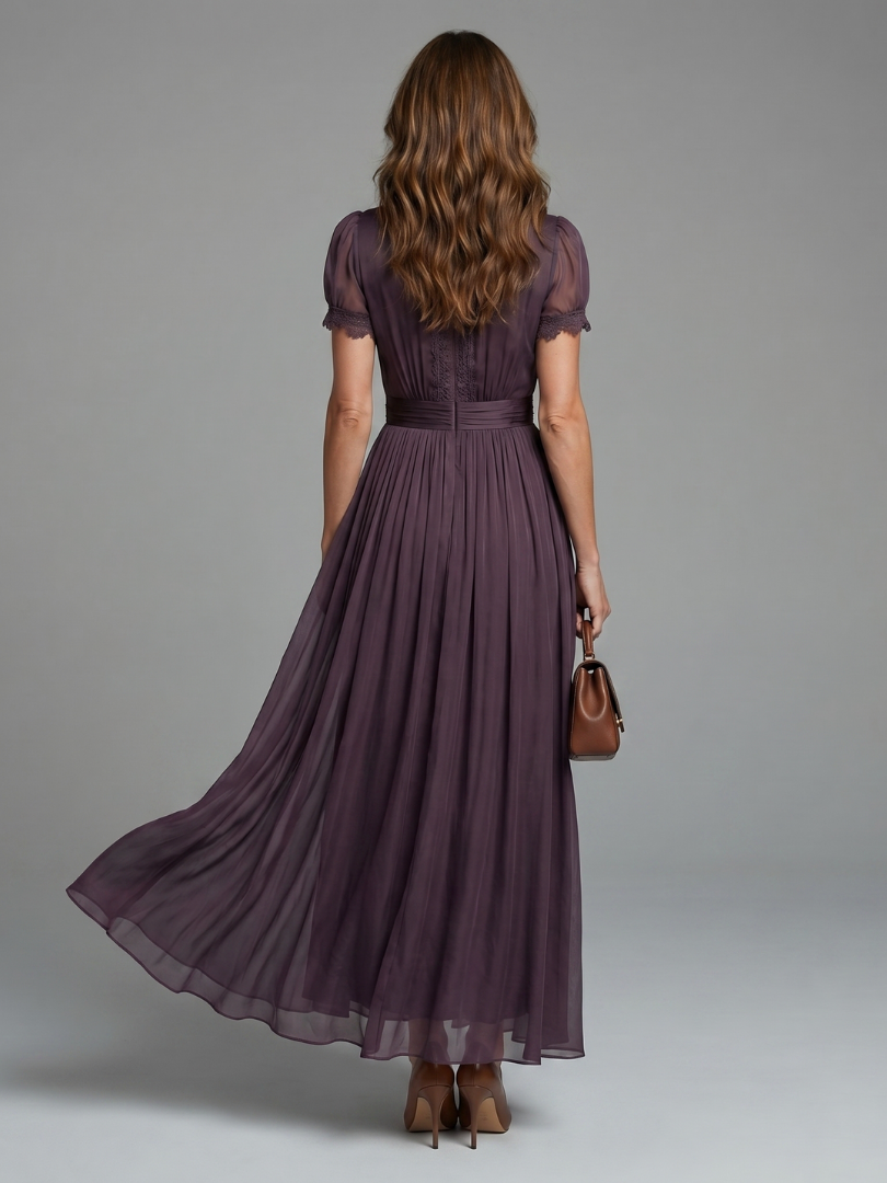 Lucia | Damen Elegantes V-Ausschnitt Maxikleid