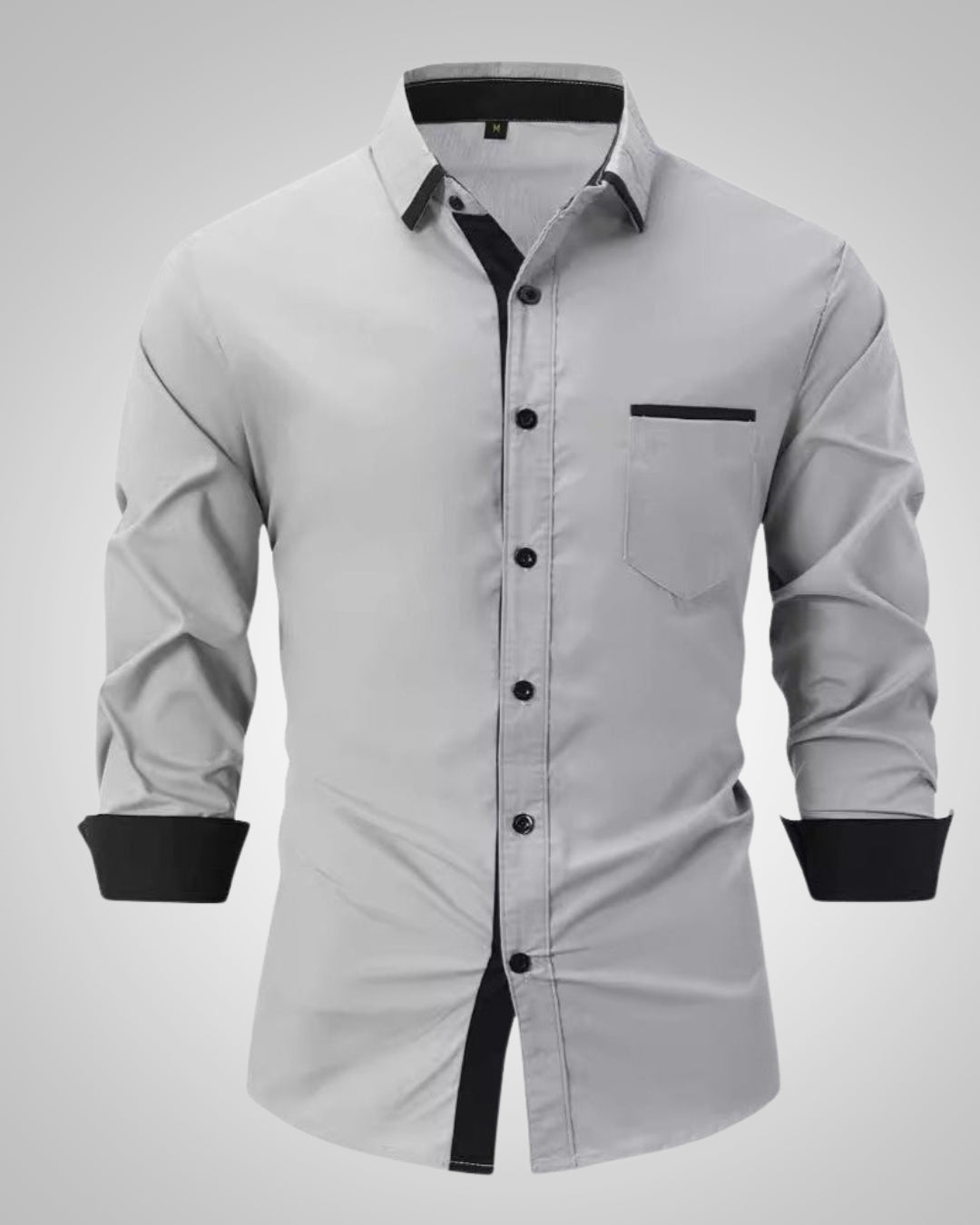 Cyril| Chemise classique à manches longues pour hommes avec poche poitrine  