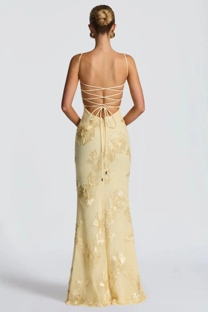 Fabienne | Maxi dress ricamato da donna per invitate a nozze