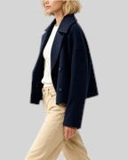 Lorena | Damen Stilvolle Elegante Kurze Mantel mit Knopfen