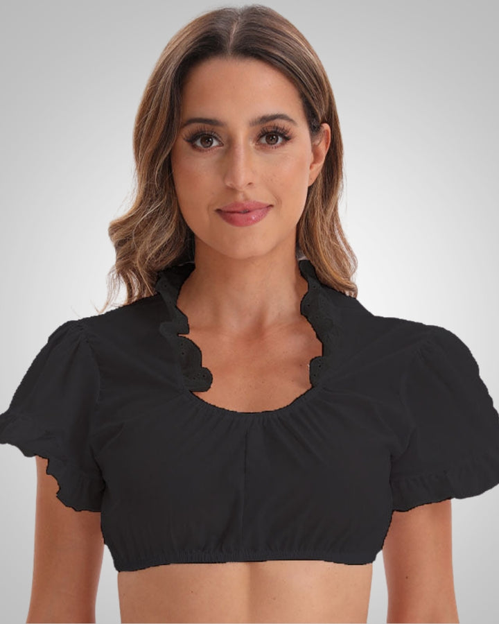 Seraina | Damen Carmen-Ausschnitt Kurze Dirndlbluse