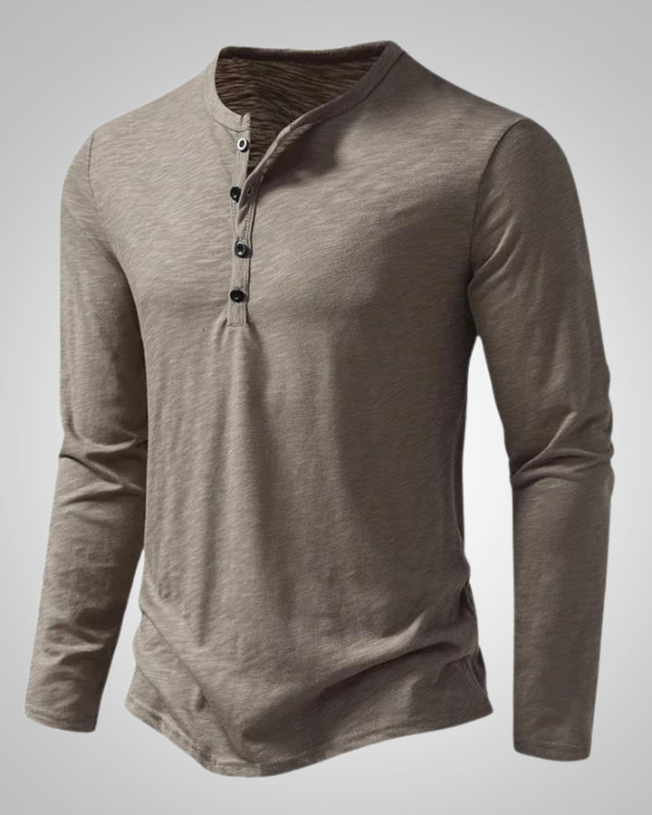 Denver | Maglia Henley a maniche lunghe slim fit senza tempo da uomo
