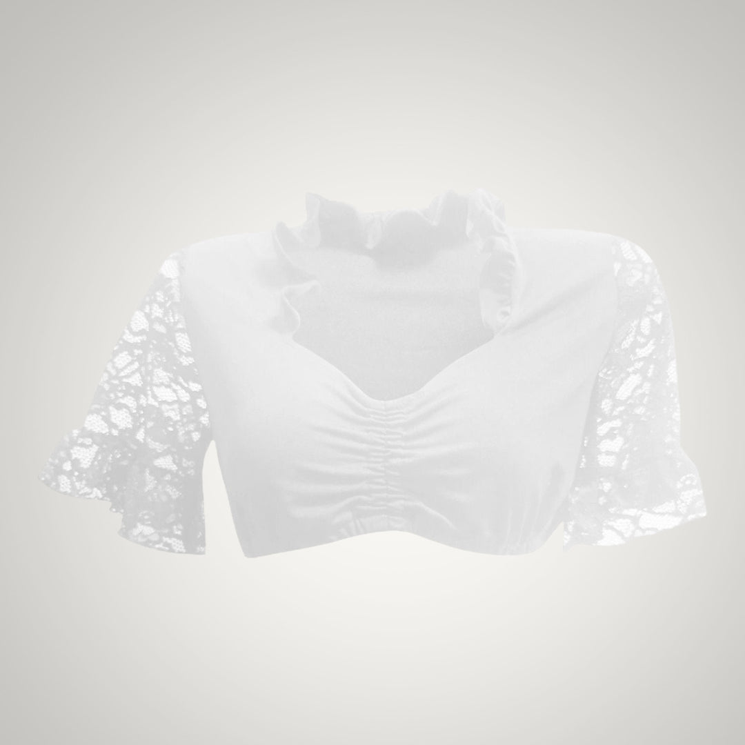 Linda | Damen Festliche Spitzenärmeln Dirndlbluse