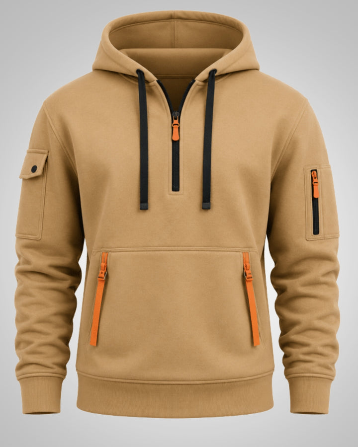 Parker | Felpa calda da uomo con cappuccio e cerniera