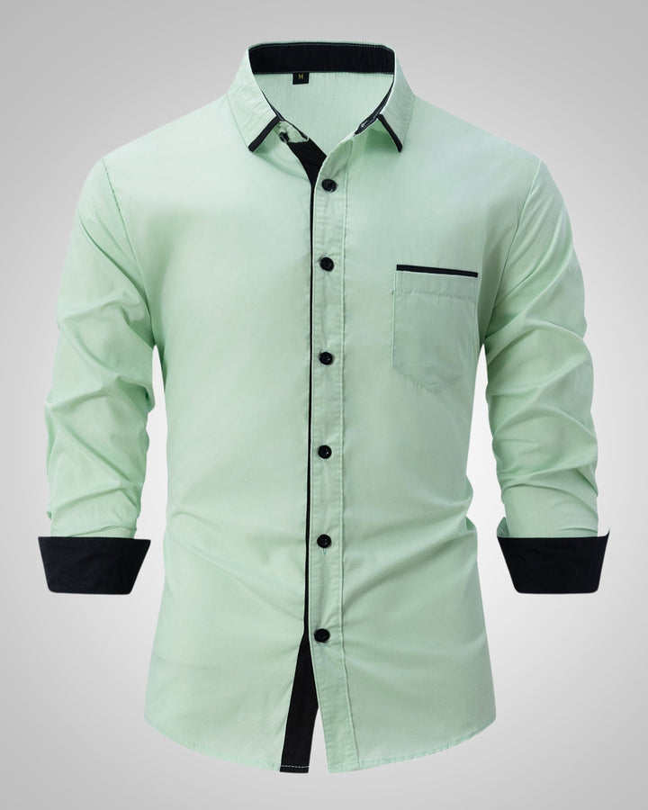 Cyril| Chemise classique à manches longues pour hommes avec poche poitrine  