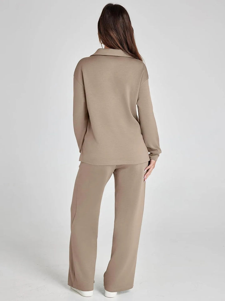 Nela | Damen Komfort Langarm Zweiteiler Set