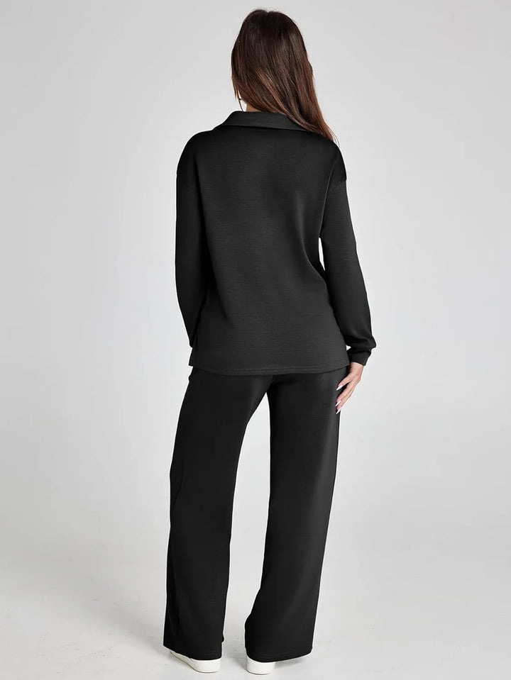 Nela | Damen Komfort Langarm Zweiteiler Set