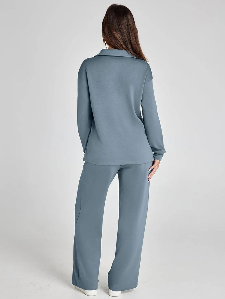 Nela | Damen Komfort Langarm Zweiteiler Set