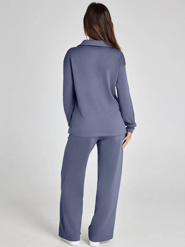 Nela | Damen Komfort Langarm Zweiteiler Set