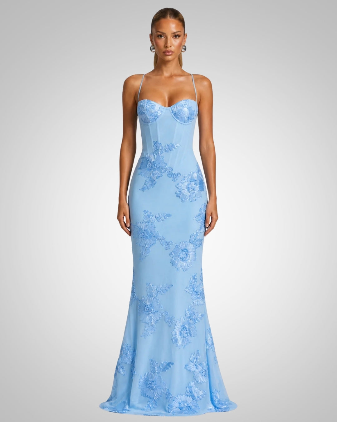 Fabienne | Maxi dress ricamato da donna per invitate a nozze