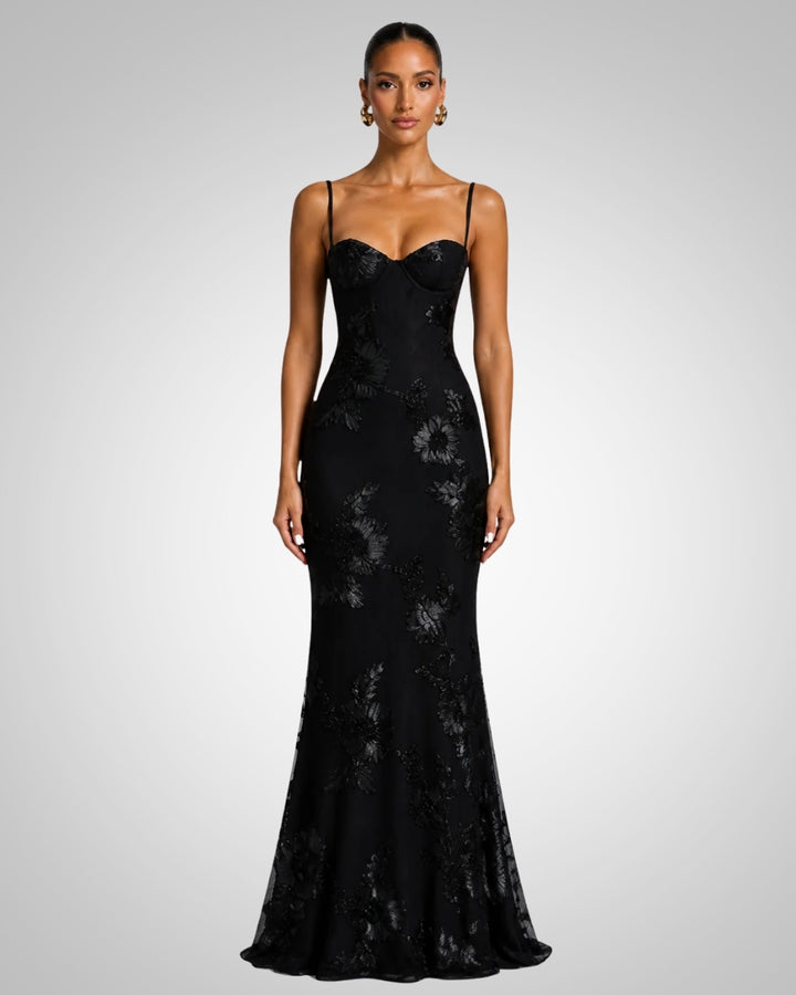 Fabienne | Maxi dress ricamato da donna per invitate a nozze