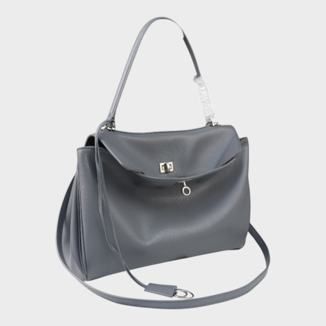 Ronja | Damen Klassische Leder Handtasche mit Taschen