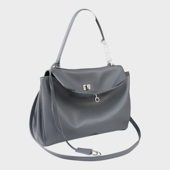 Ronja | Damen Klassische Leder Handtasche mit Taschen