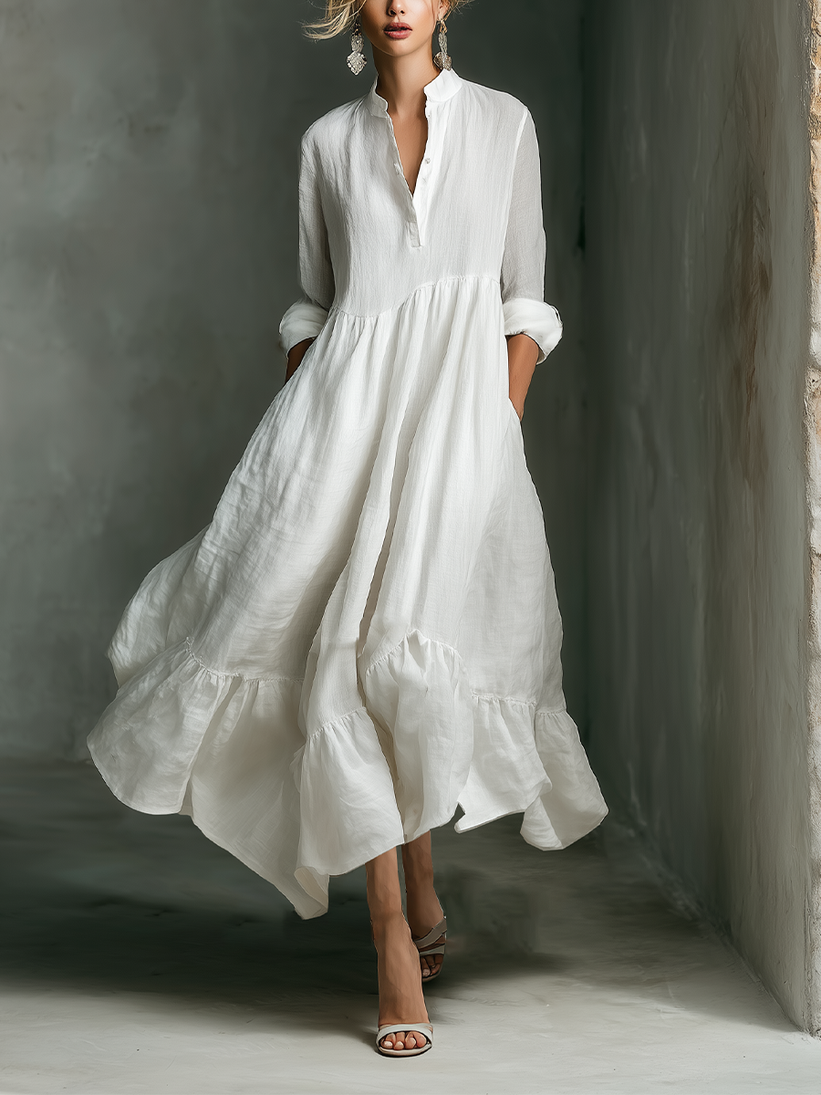 Samantha | Robe longue décontractée à manches longues
