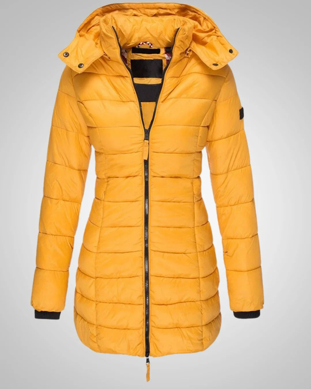 Yvonne | Damen Elegante Winter Daunenjacke mit Kapuze