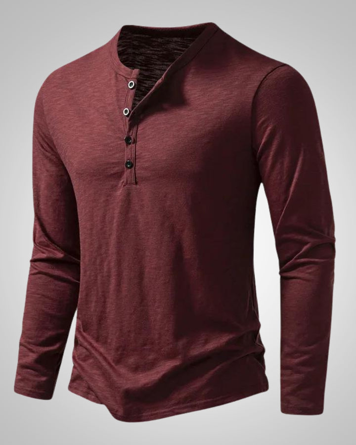 Denver | Maglia Henley a maniche lunghe slim fit senza tempo da uomo