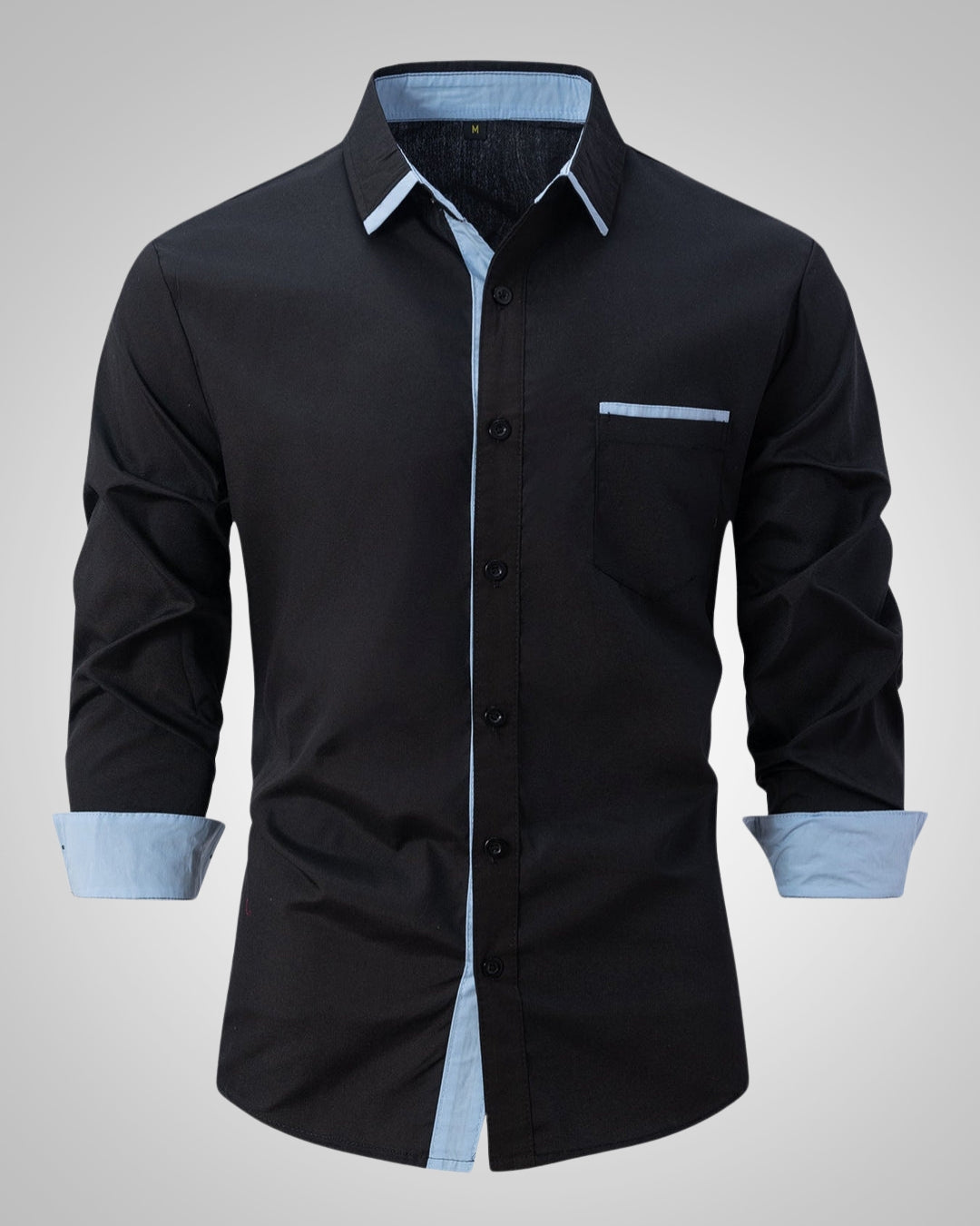 Cyril| Chemise classique à manches longues pour hommes avec poche poitrine  