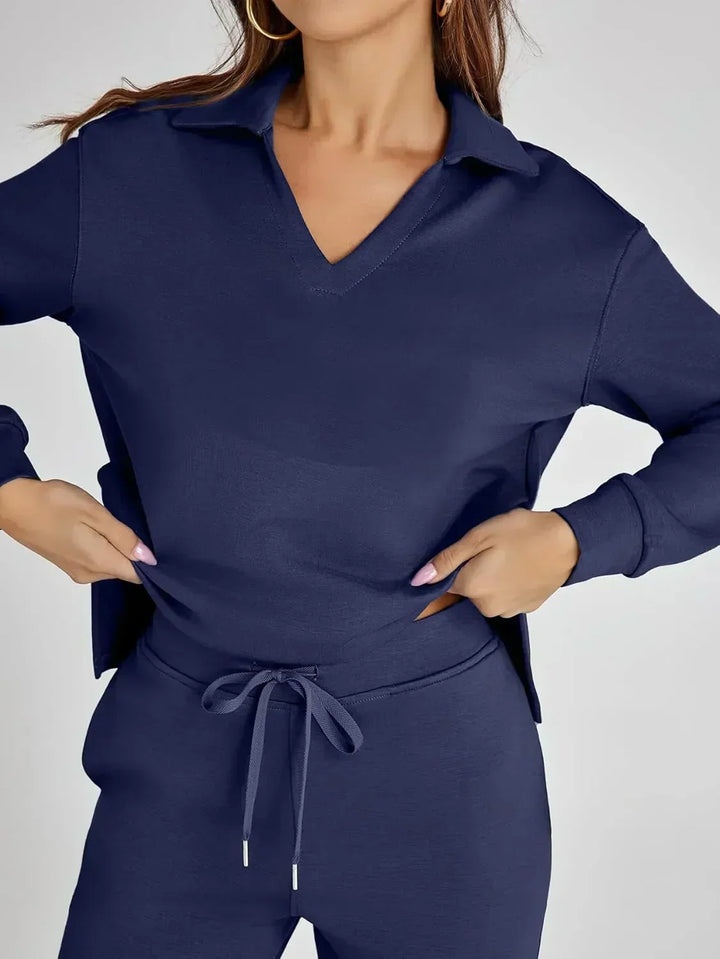 Nela | Damen Komfort Langarm Zweiteiler Set