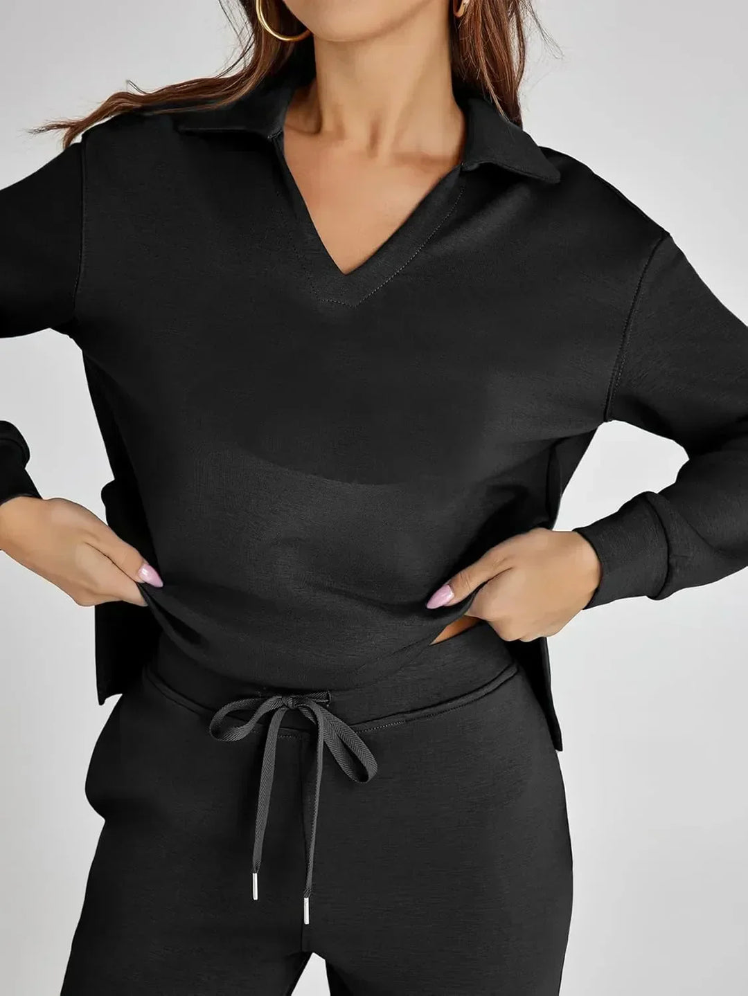 Nela | Damen Komfort Langarm Zweiteiler Set
