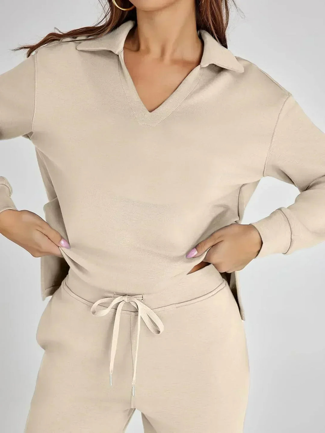 Nela | Damen Komfort Langarm Zweiteiler Set