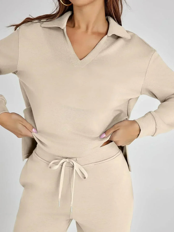 Nela | Damen Komfort Langarm Zweiteiler Set