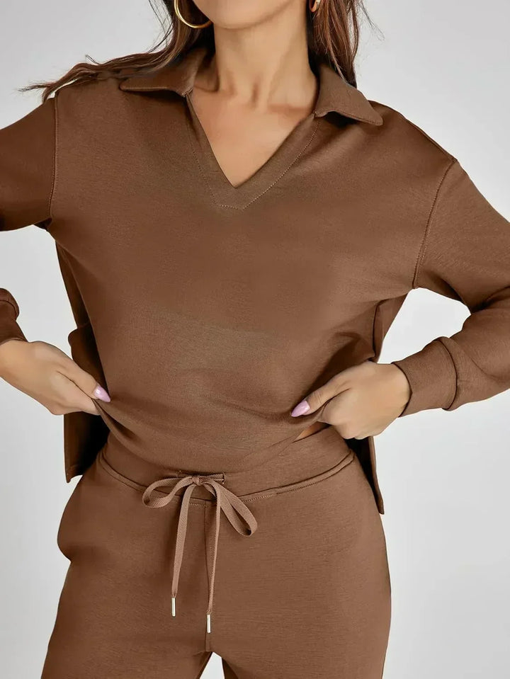Nela | Damen Komfort Langarm Zweiteiler Set