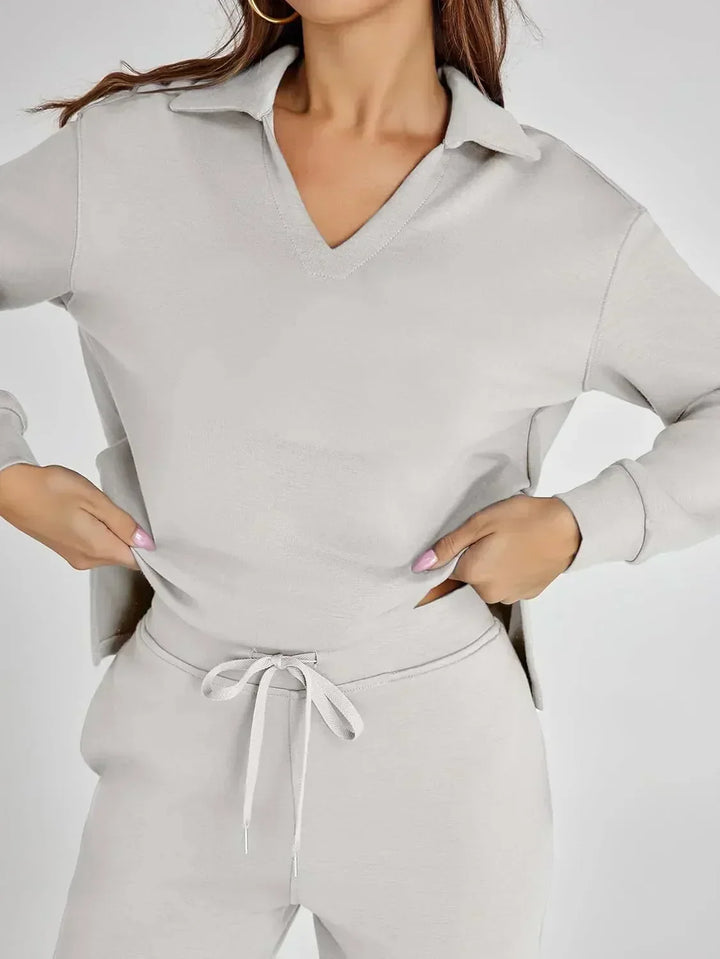 Nela | Damen Komfort Langarm Zweiteiler Set