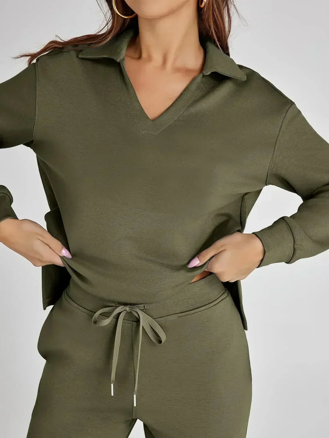 Nela | Damen Komfort Langarm Zweiteiler Set