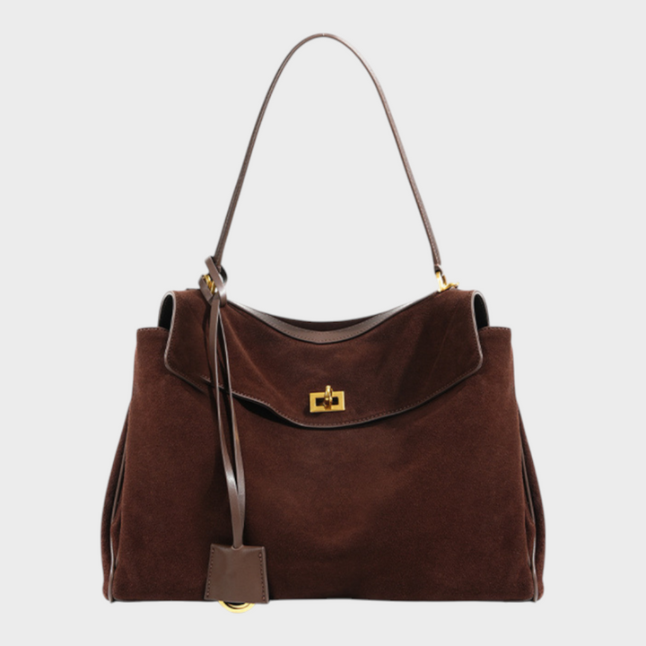 Ronja | Damen Klassische Leder Handtasche mit Taschen