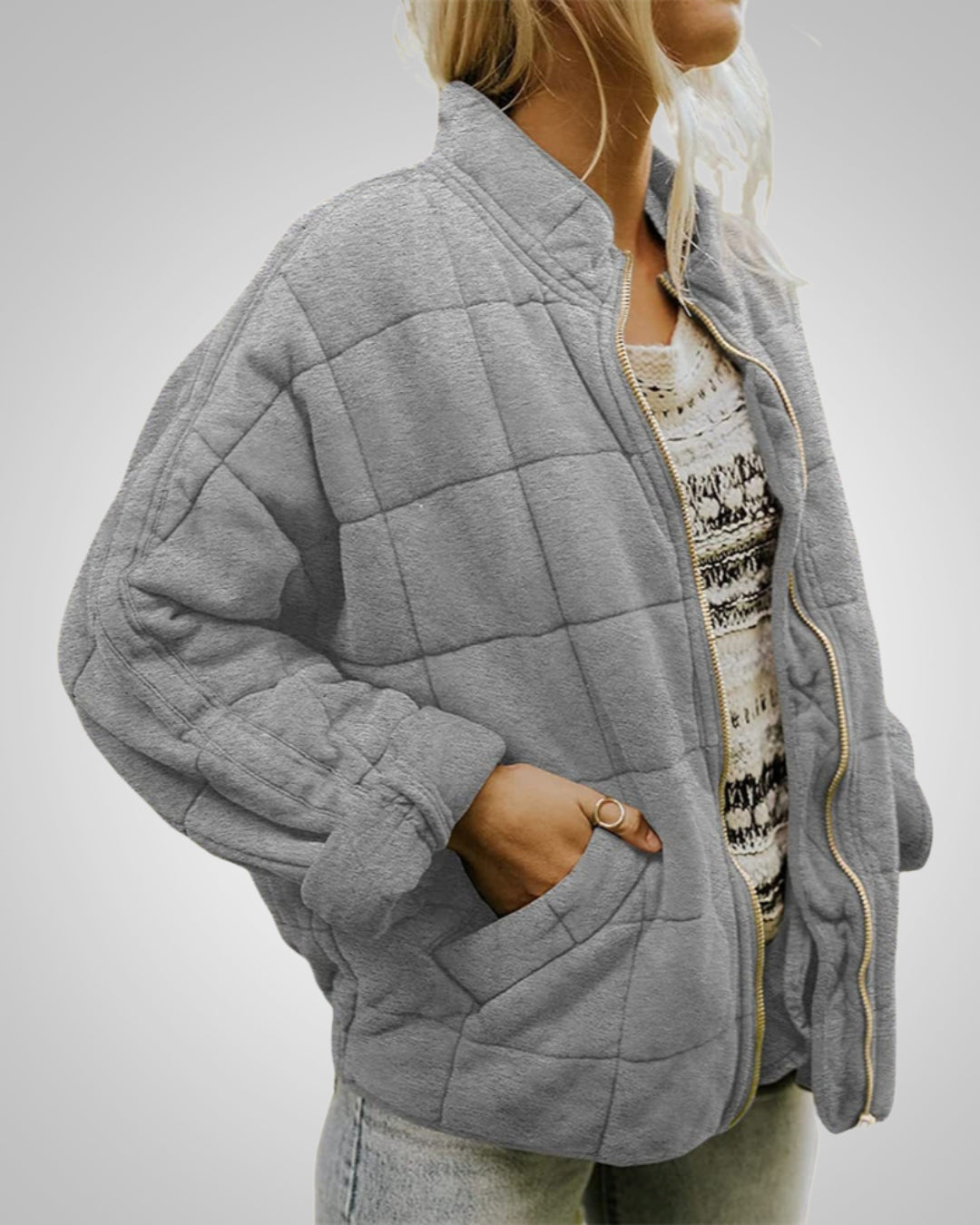 Louisa | Damen Gesteppte Oversized Bomberjacke
