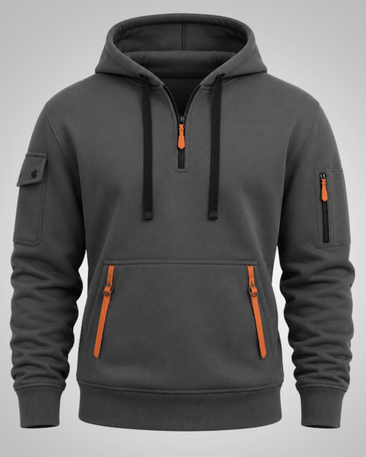 Parker | Felpa calda da uomo con cappuccio e cerniera