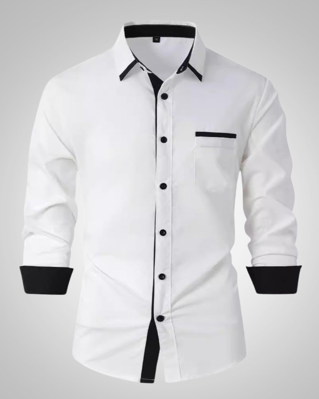 Cyril| Chemise classique à manches longues pour hommes avec poche poitrine  