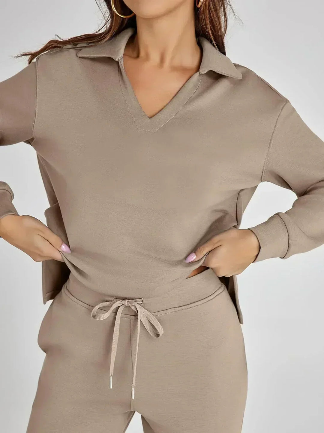 Nela | Damen Komfort Langarm Zweiteiler Set
