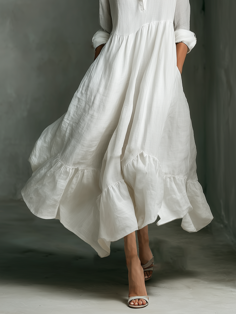 Samantha | Robe longue décontractée à manches longues