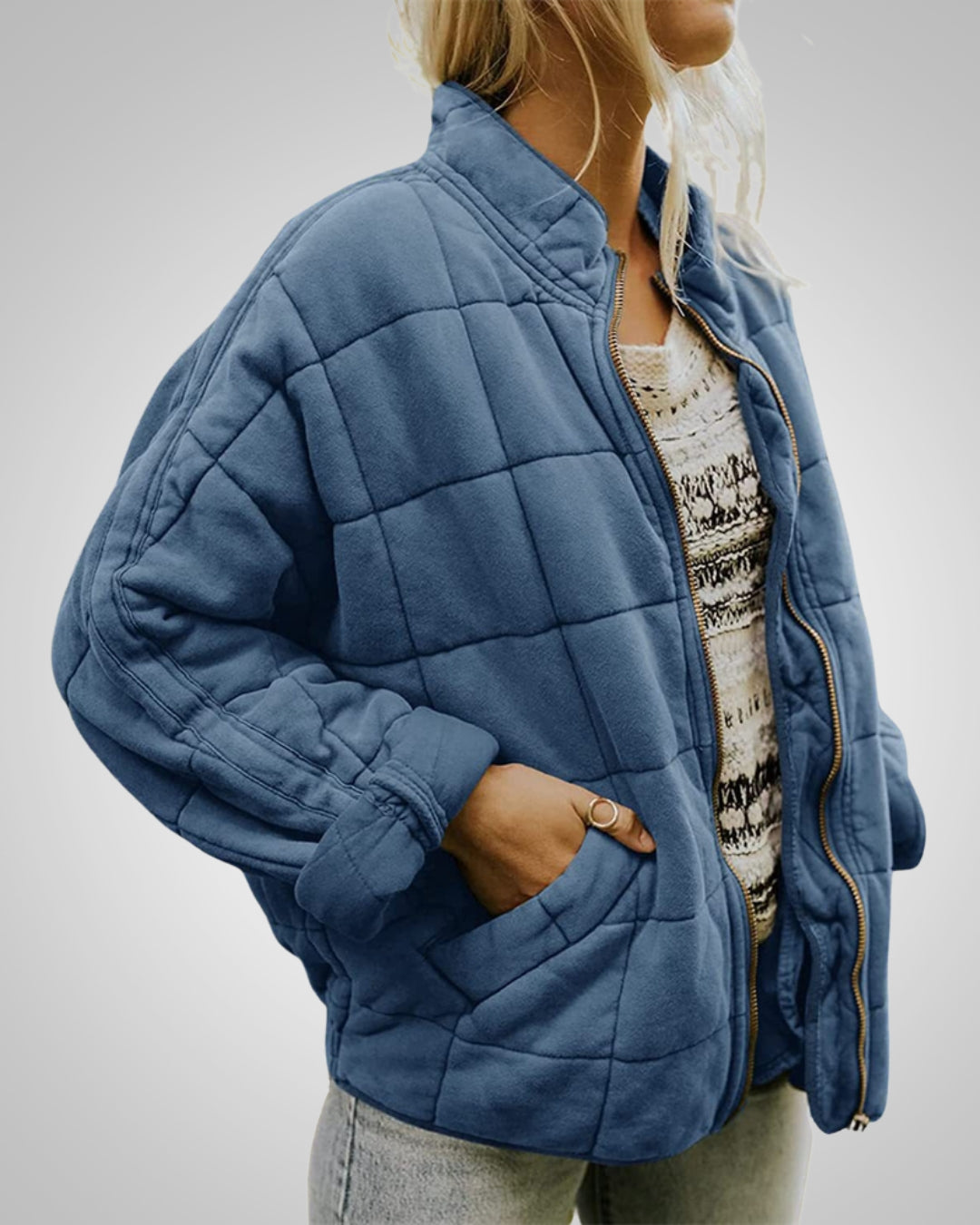 Louisa | Damen Gesteppte Oversized Bomberjacke