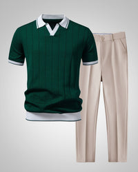 Ezra | Ensemble polo en maille et pantalon tendance pour homme
