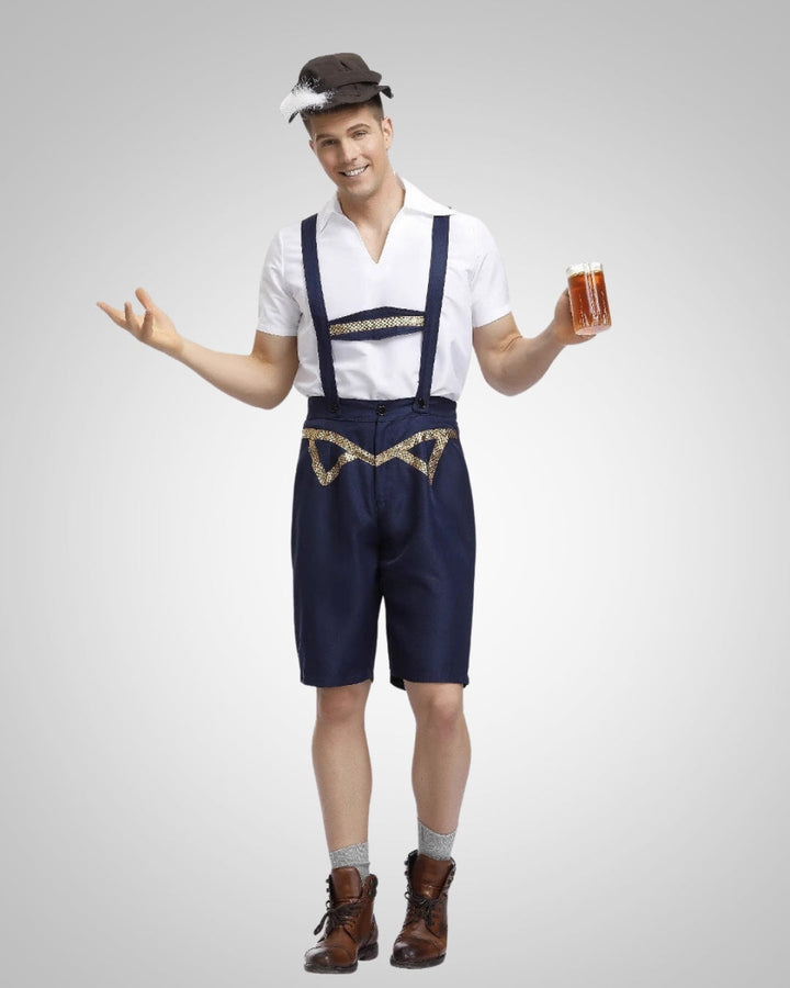 Benedikt | Lederhose courte pour homme, style Oktoberfest