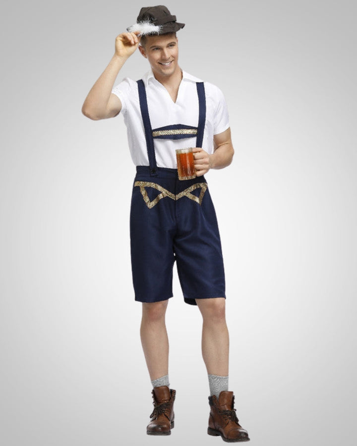 Benedikt | Lederhose courte pour homme, style Oktoberfest