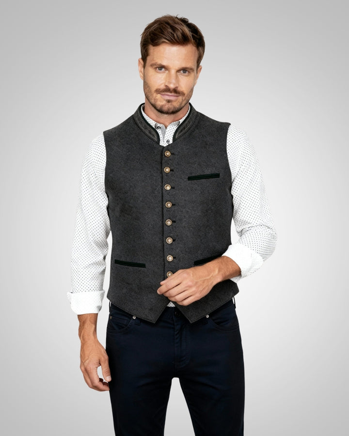Carlo | Herren Taillierte Traditionelle Trachtenweste