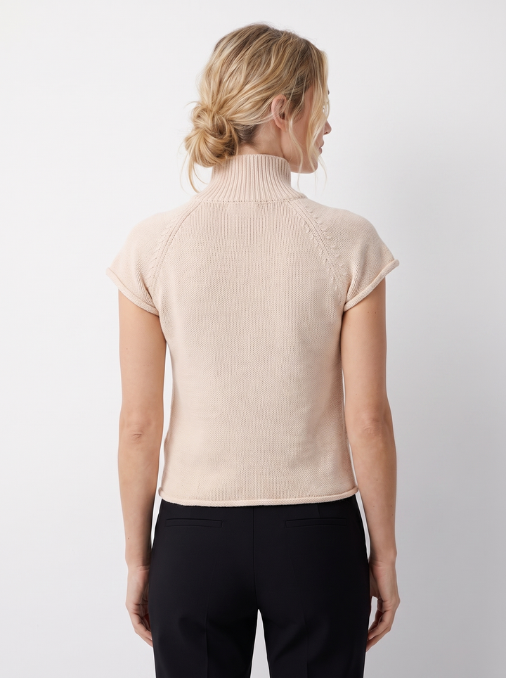 Luana | Damen Klassisches Kurzarm Strickoberteil